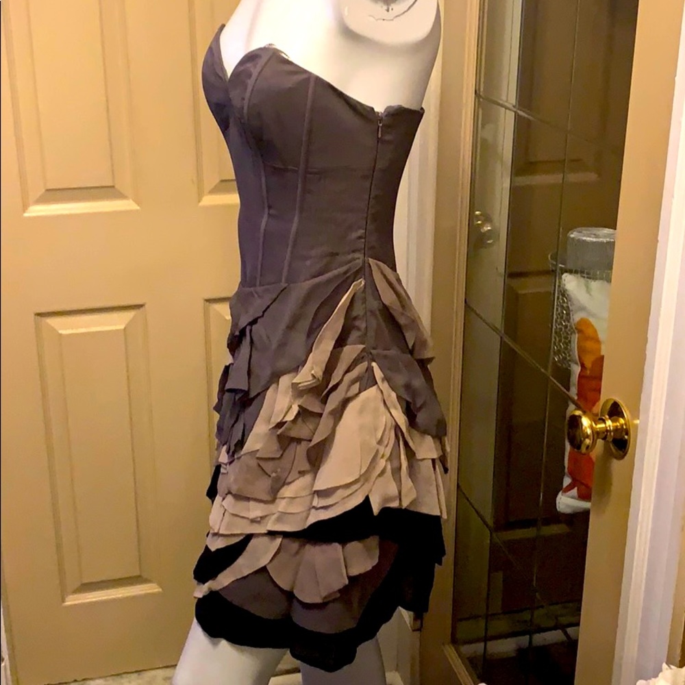 Gray and black dress
